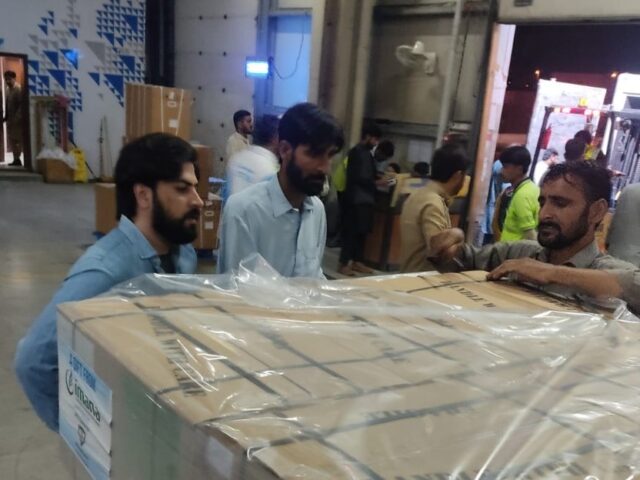 PKI received 18 pallets of Medicines from IMANA (Islamic Medical Association of North America). PKI will use these pallets in Medical camps for flood affectees in flood affected areas.