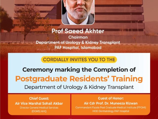 Ceremony: Completion of Postgraduate Residents’ Training – Department of Urology & Kidney Transplant