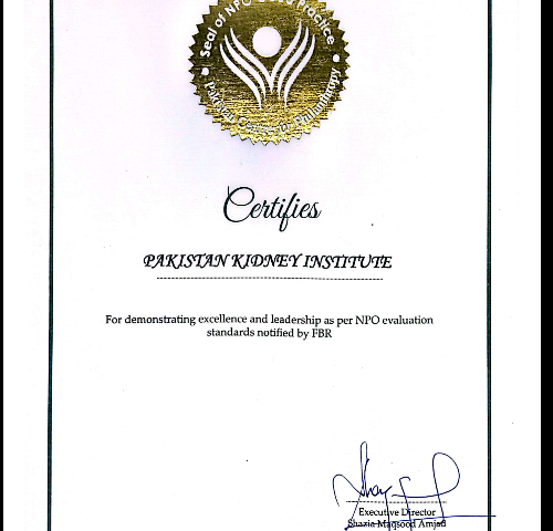Pakistan Kidney Institute Receives PCP Recertification for 2025–2028